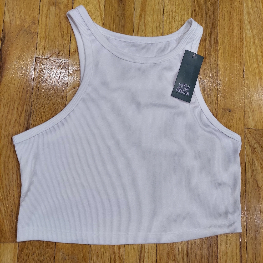NWT Wild Fable White Ribbed Tank Top (Size: XL)